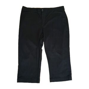 Woman Brand Black Cropped Capris Ankle Pants Size W38 L21 Flat Front Casual